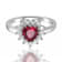Red Ruby Heart Shape Lab Created Ruby with White Topaz Accents Sterling
Silver Ring