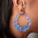 14K Yellow Gold Over Sterling Silver Bamboo Acrylic Hoops in Blueberry