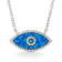 Lab Created Blue Opal Pendant with CZ Accents Rhodium Over Sterling
Silver Evil Eye Necklace