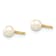 14K Yellow Gold 3-4mm White Button Freshwater Cultured Pearl Stud Post Earrings