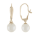 White Cultured Freshwater Pearl 14k Rose Gold Earrings 8-8.5