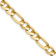 14k Yellow Gold 6mm Solid Concave Open Figaro 20 Inch Chain