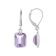 Purple Octagonal Amethyst Sterling Silver Earrings 4ct