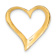 14k Yellow Gold Reversible Large Floating Heart Slide Pendant