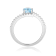 Blue Topaz with White Sapphire Accents Sterling Silver Bypass Ring, 1.11ctw