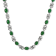 Sterling Silver Oval Green Jadeite and White Zircon Necklace 13.38ctw