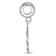 Rhodium Over Sterling Silver LogoArt Kappa Delta Teddy Bear on Bead