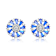 Sapphire Color CZ Wreath Stud Earrings In Sterling Silver