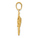 14k Yellow Gold Textured Jumping Bass Fish Pendant
