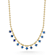 Rachel Zoe Blue CZ Charm Bead Chain Necklace in 14K Gold Over Sterling Silver