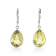 Lemon Pear Shape Quartz Sterling Silver Earrings 9ct