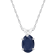 7x5mm Oval Sapphire 14k White Gold Pendant With Chain