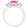 8mm Round Pink Topaz And White Topaz Rhodium Over Sterling Silver
3-Stone Ring