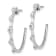 Rhodium Over 14K White Gold Lab Grown Diamond SI1/SI2, G H I, Hoop Earrings