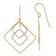 14k Two-tone Diamond-Cut Graduated Square Dangle Earrings
