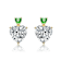 Emerald Color CZ Two-Stone Heart Dangle Earrings In 14K Gold Over
Sterling Silver