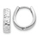 Rhodium Over 14k White Gold 1/2" Textured and Polished Hinged Hoop Earrings