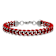 Stainless Steel 9mm Polished Red Enameled and Rubber Coated Curb Link Bracelet