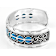 Turquoise Inlay Oxidized Cuff Bracelet In Sterling Silver