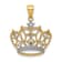 14K Yellow Gold with White Rhodium Diamond-Cut Filigree Crown Pendant