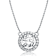 CZ Halo Pendant Necklace In Sterling Silver 16 Inch