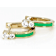 Lab-Created White Sapphire And Green Enamel Earrings In 18K Gold Over
Sterling Silver 0.36ctw