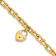 14k Yellow Gold Polished Link with Heart Lock Charm Bracelet