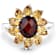 Red Garnet and Yellow Citrine Rhodium Over Sterling Silver Oval Floral
Cocktail Ring 5.5ctw