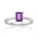 Rectangular Octagonal Amethyst Sterling Silver Solitaire Ring