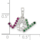 Sterling Silver Polished Red, White and Green CZ Joy Pendant