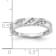 Rhodium Over 14K White Gold Diamond Trio Ladies Wedding Band 0.12ctw