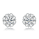 Flower CZ Stud Earrings In Sterling Silver