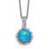 Rhodium Over Sterling Silver Cubic Zirconia and Created Blue Opal Necklace