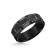 8mm Brick-Pattern Comfort Fit Band in Black Tungsten Carbide with Satin Finish
