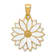 14k Yellow Gold Enameled White Daisy Flower Pendant