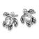 Rhodium Over Sterling Silver Antiqued Crystal April Birthstone Turtle Earrings