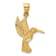 14K Yellow Gold Diamond-cut Hummingbird Pendant