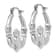 Rhodium Over 14k White Gold 1 1/16" Claddagh Hoop Earrings