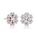 CZ Halo Stud Earrings In 18K Rose Gold Over Brass