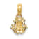 14k Yellow Gold Textured Miniature Frog Pendant