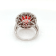 7.80 Cts Rhodochrosite and 1.52 Cts White Diamond Ring in 18K WG