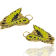 3 Pack Gold Tone White, Yellow and Pink Enamel Butterfly Earrings