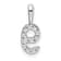 Rhodium Over 14k White Gold Diamond Number 9 Pendant
