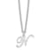Rhodium Over Sterling Silver Letter N Initial Necklace