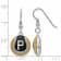 Rhodium Over Sterling Silver MLB LogoArt Pittsburgh Pirates Enamel Earrings