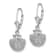 Rhodium Over 14k White Gold Textured Scallop Shell Earrings