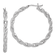 Rhodium Over Sterling Silver Twisted 3.5x40mm Hoop Earrings