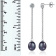 7.5-8mm Black Cultured Freshwater Pearl Rhodium Over Sterling Silver Earrings