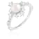White Cultured Freshwater Pearl Rhodium Over Silver Ring