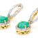 Emerald And Zircon Drop Earrings In 18K Gold Over Sterling Silver